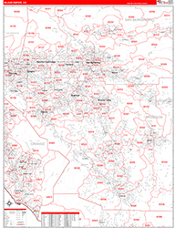 Inland Empire Metro Area Wall Map Red Line Style 2026